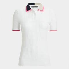 G/FORE Women Ribbed Cotton Blend Sweater Polo