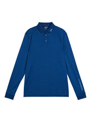 J.LINDEBERG FW23 MEN TOUR TECH LONG SLEEVE POLO ESTATE BLUE