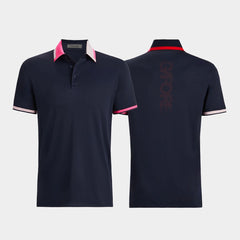 G/FORE MEN SILKY PIQUÉ CONTRAST BANDED SLEEVE POLO