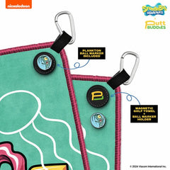 PuttBuddies [Magnetic] 'Krusty' Squidward Golf Towel Plankton ball marker