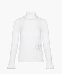 FAIRLIAR FW21 WOMEN LOGO TURTLENECK KNIT WHITE