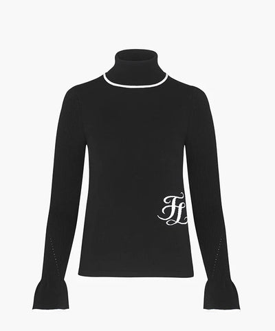 FAIRLIAR FW21 WOMEN LOGO TURTLENECK KNIT BLACK