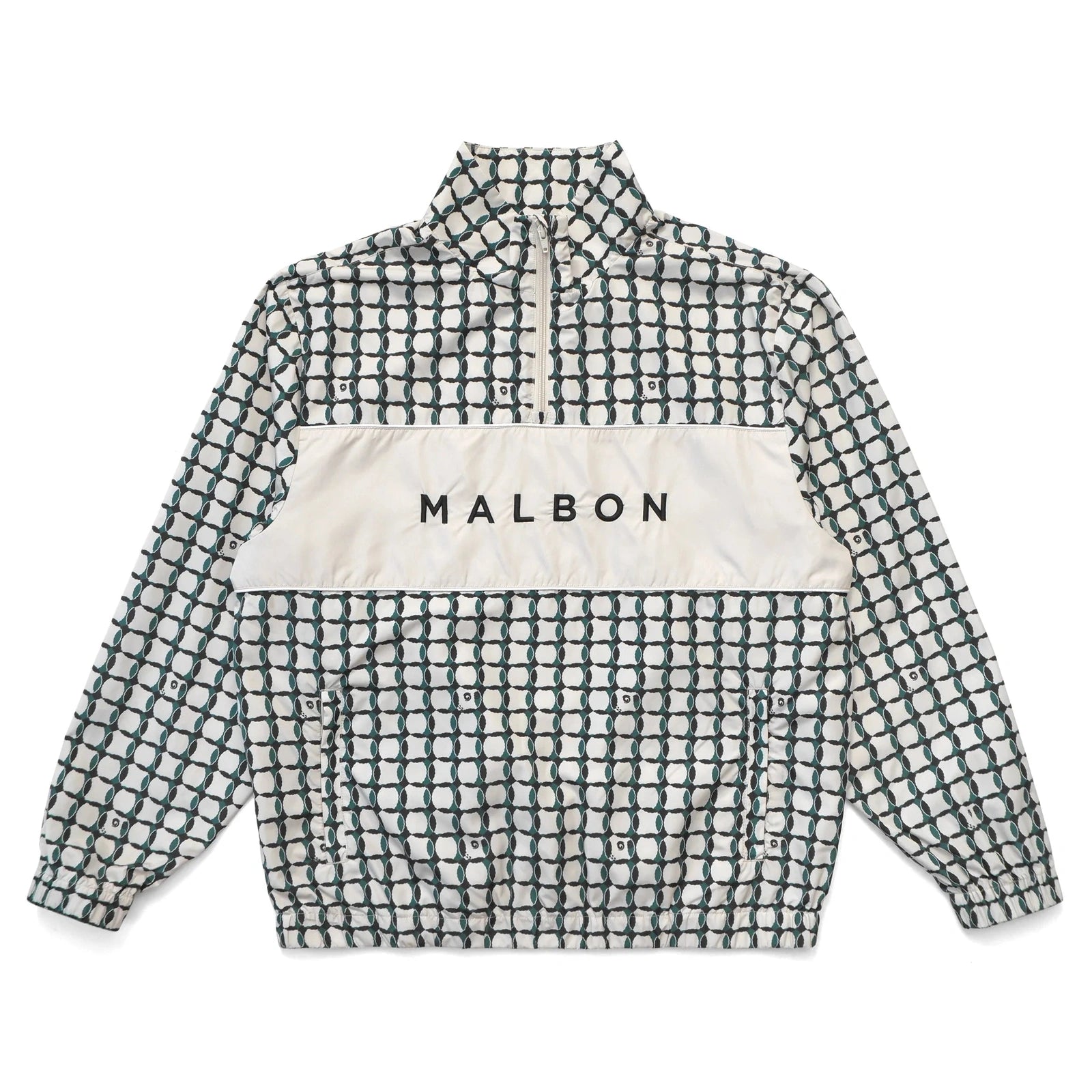 Malbon Golf Men Lattice Nylon Quarter Zip Jacket