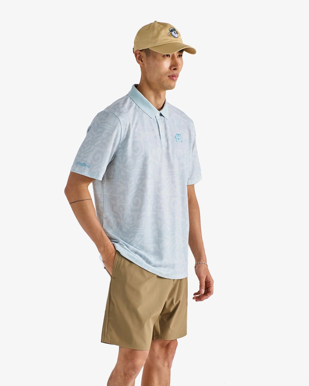 Malbon Golf Men Mezzo Performance Pique Printed Polo