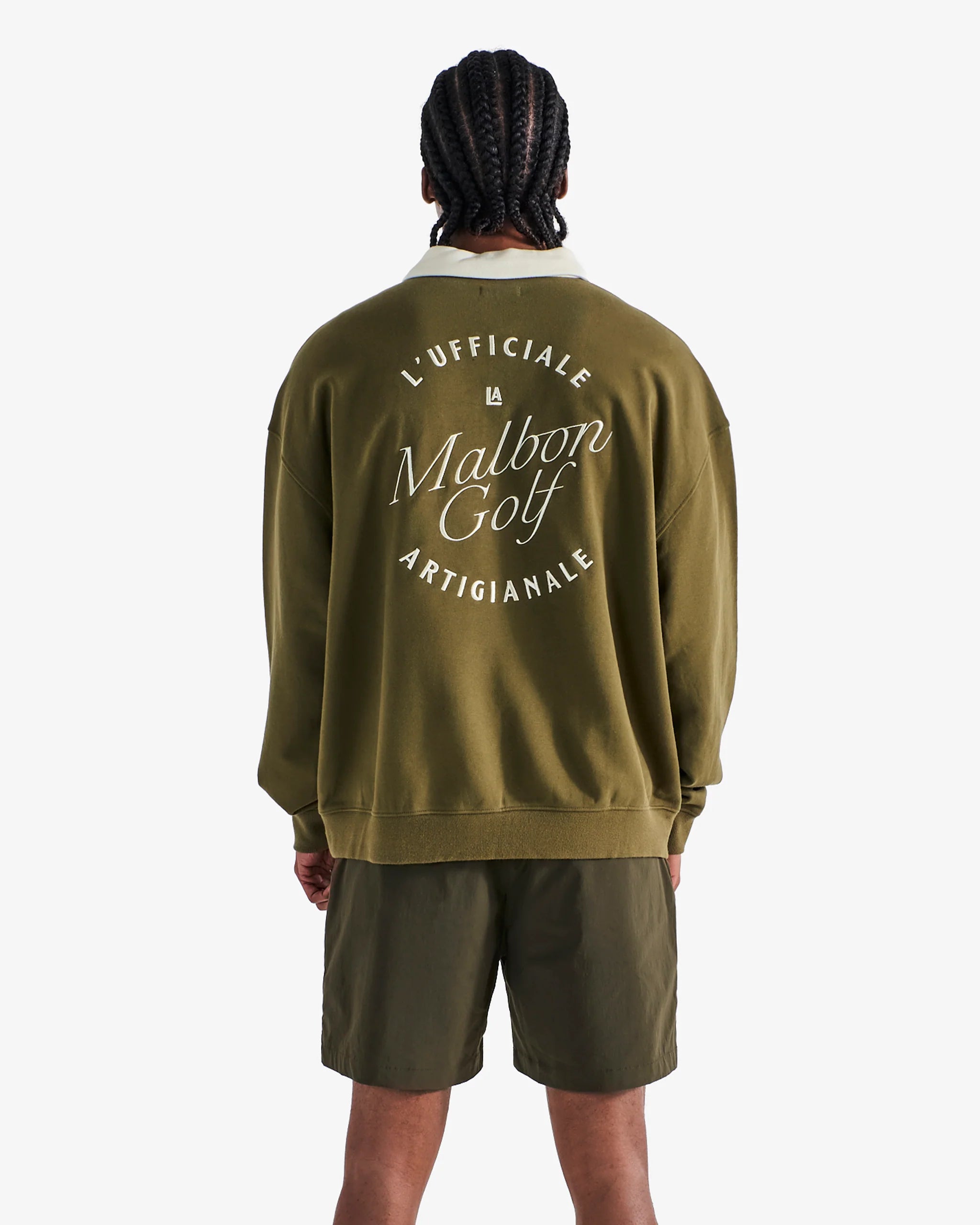 Malbon Golf Men Artigianale Collared Crewneck