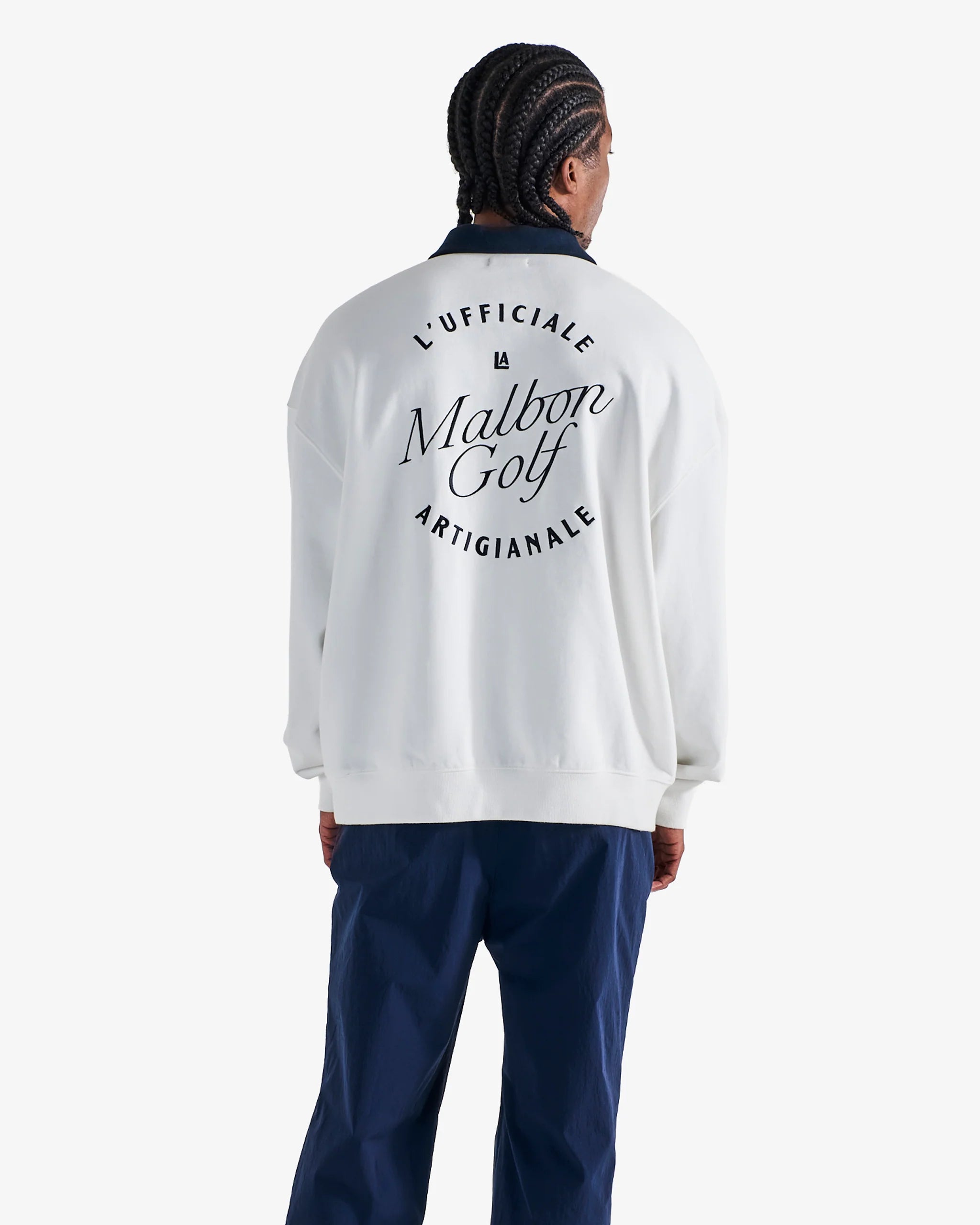 Malbon Golf Men Artigianale Collared Crewneck