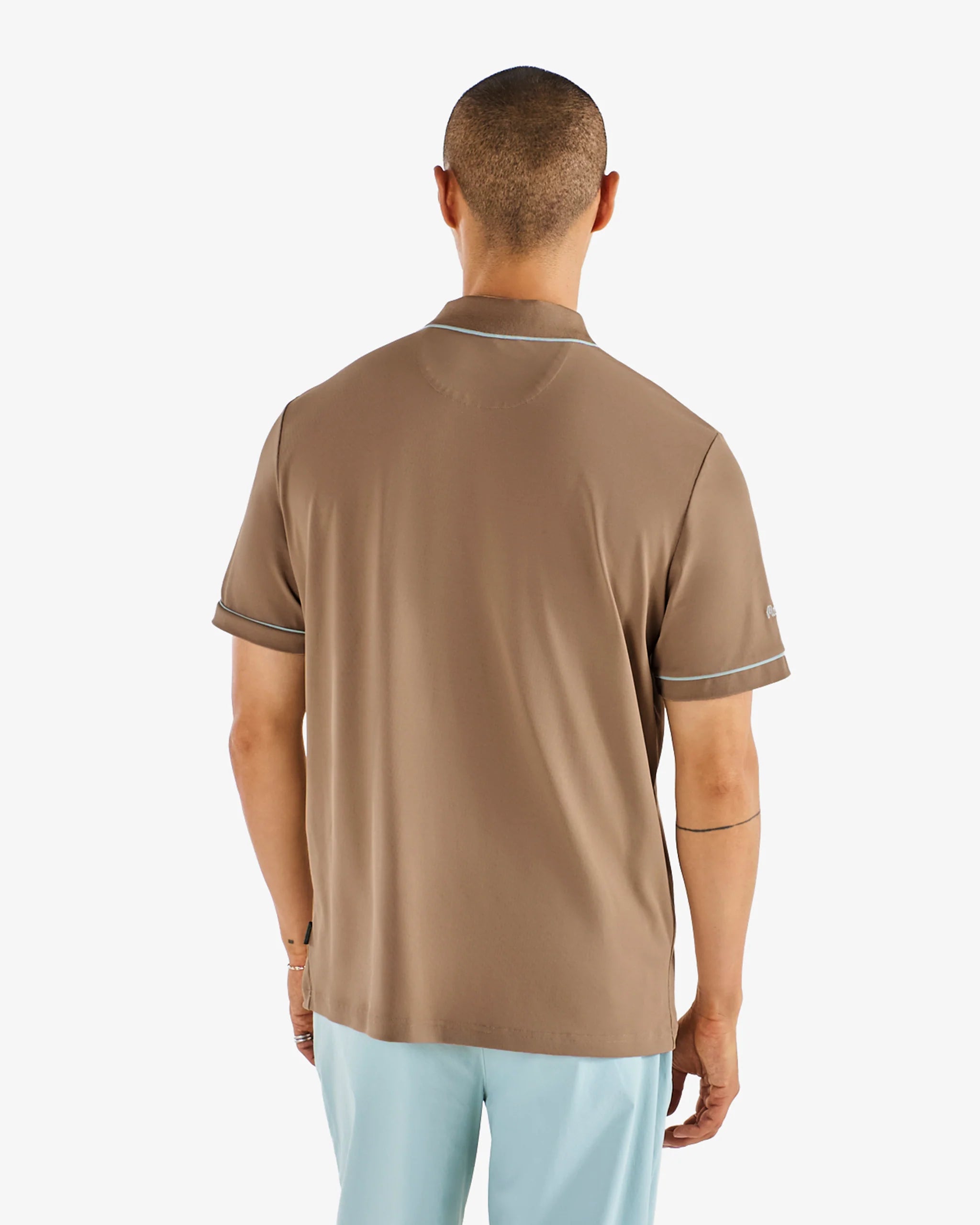 Malbon Golf Men's Dove Performance Pique Polo