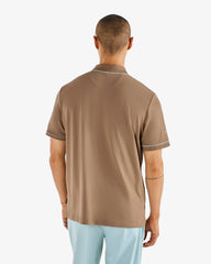 Malbon Golf Men's Dove Performance Pique Polo