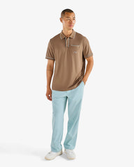Malbon Golf Men's Dove Performance Pique Polo