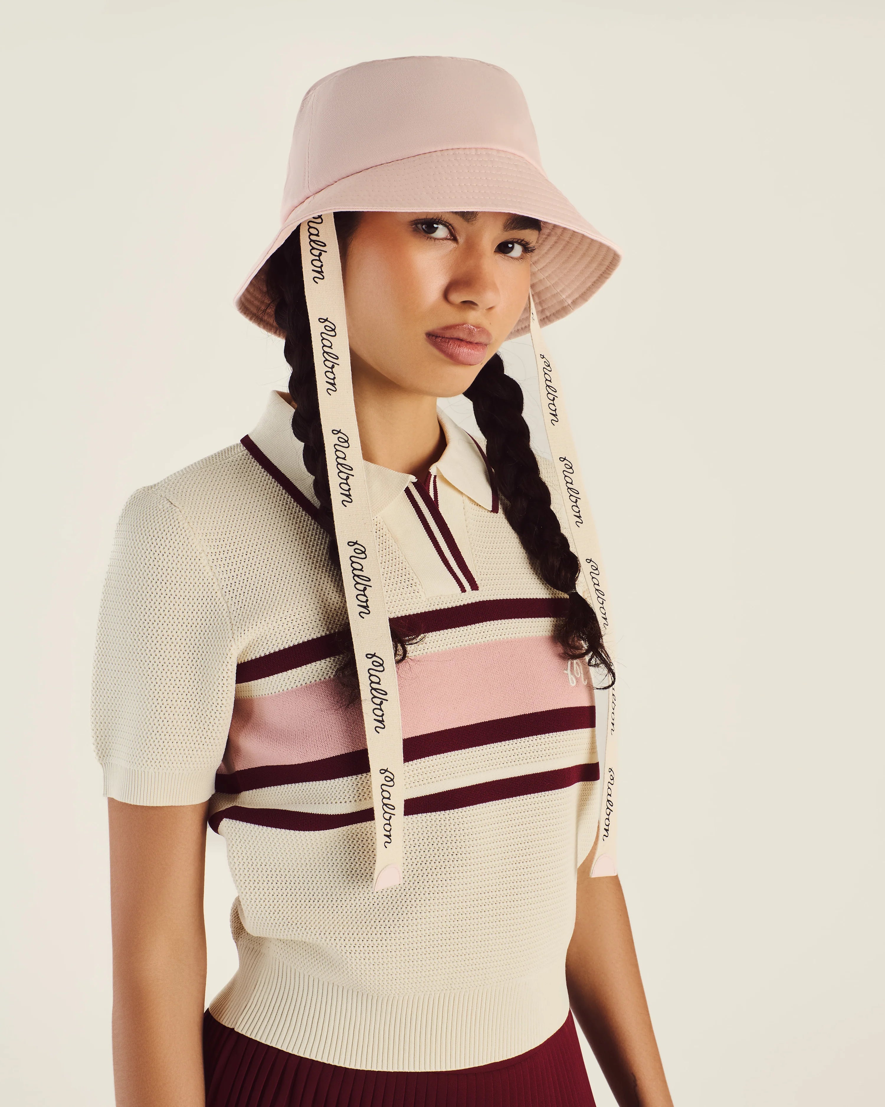 【MALBON GOLF】 Women's Bucket Hat /追跡付 MALBON】Malbon Embroidered Bucket Hat /追跡付 (Malbon Golf