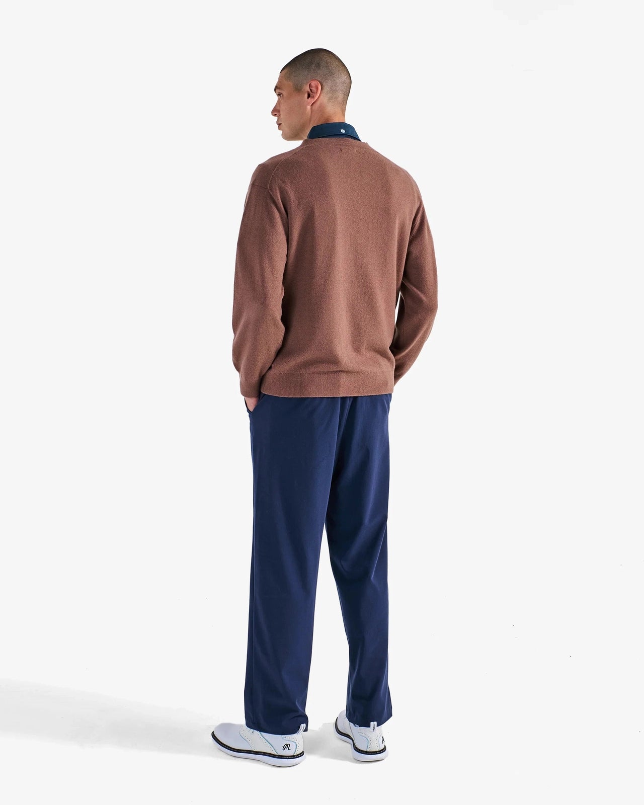 Malbon Golf Men Jesper Parnevik V Neck Merino Wool Sweater