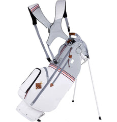 SUN MOUNTAIN 2024 MID-STRIPE DUAL STRAP 14-WAY STAND BAG (WHITE/CADET/BRICK)