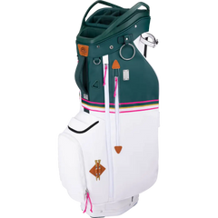 SUN MOUNTAIN 2024 MID-STRIPE 14-WAY CART BAG (WHITE/JADE/AZALEA)