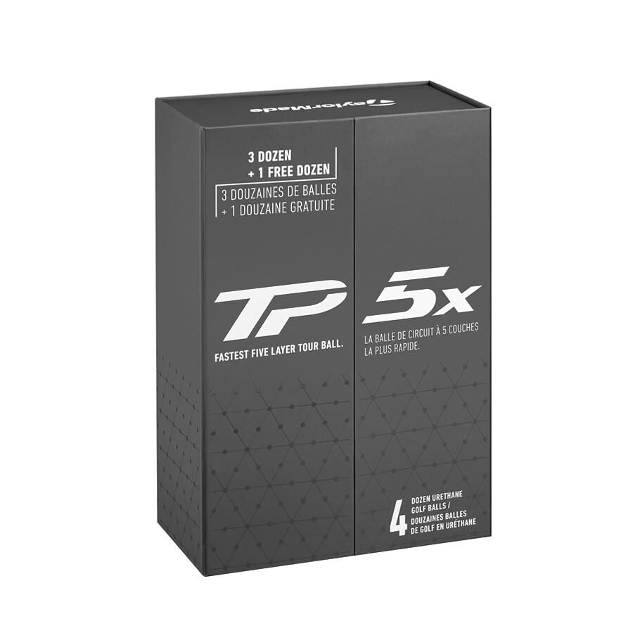 TAYLORMADE 2024 TP5X GOLF BALLS 4 DOZEN PACK 3+1 BOX
