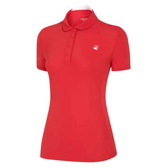 HONMA WOMEN PURE COLOR SHORT SLEEVE POLO RED