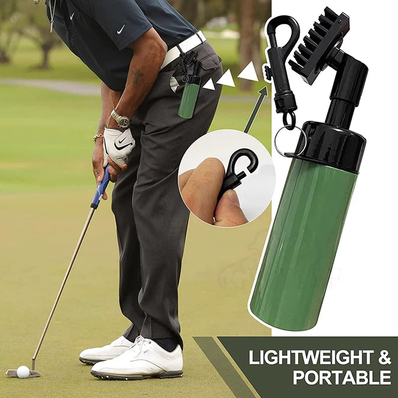 PRO GOLF CLUB CLEANER WITH RETAINER CLIP AND SQUEEZE WATER BOTTLE