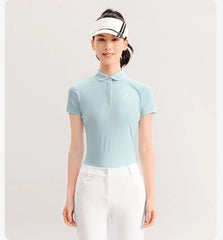 HONMA WOMEN PURE COLOR SHORT SLEEVE POLO