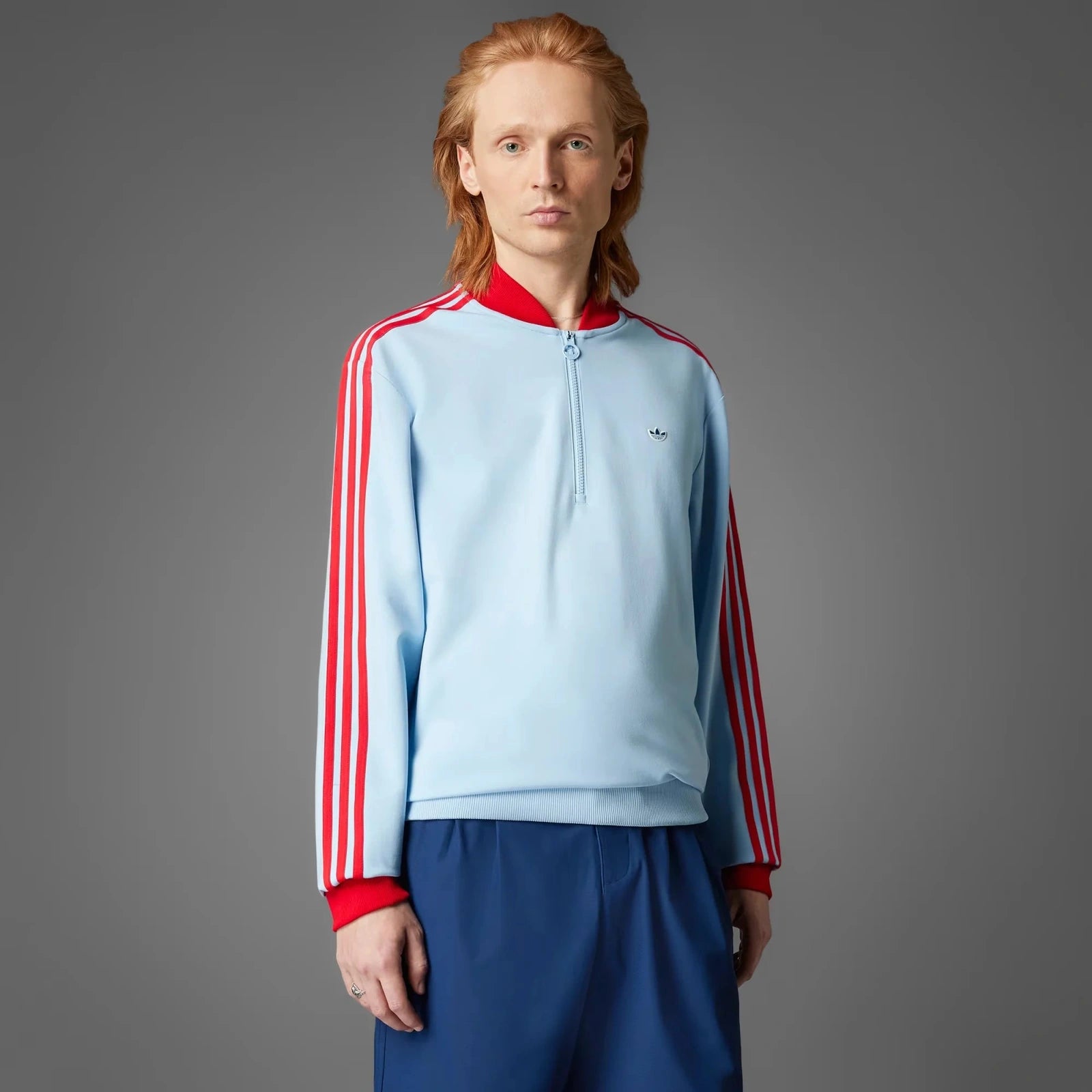 Adidas Originals Men Originals 3-Stripes 1/4 Zip Sweatshirt