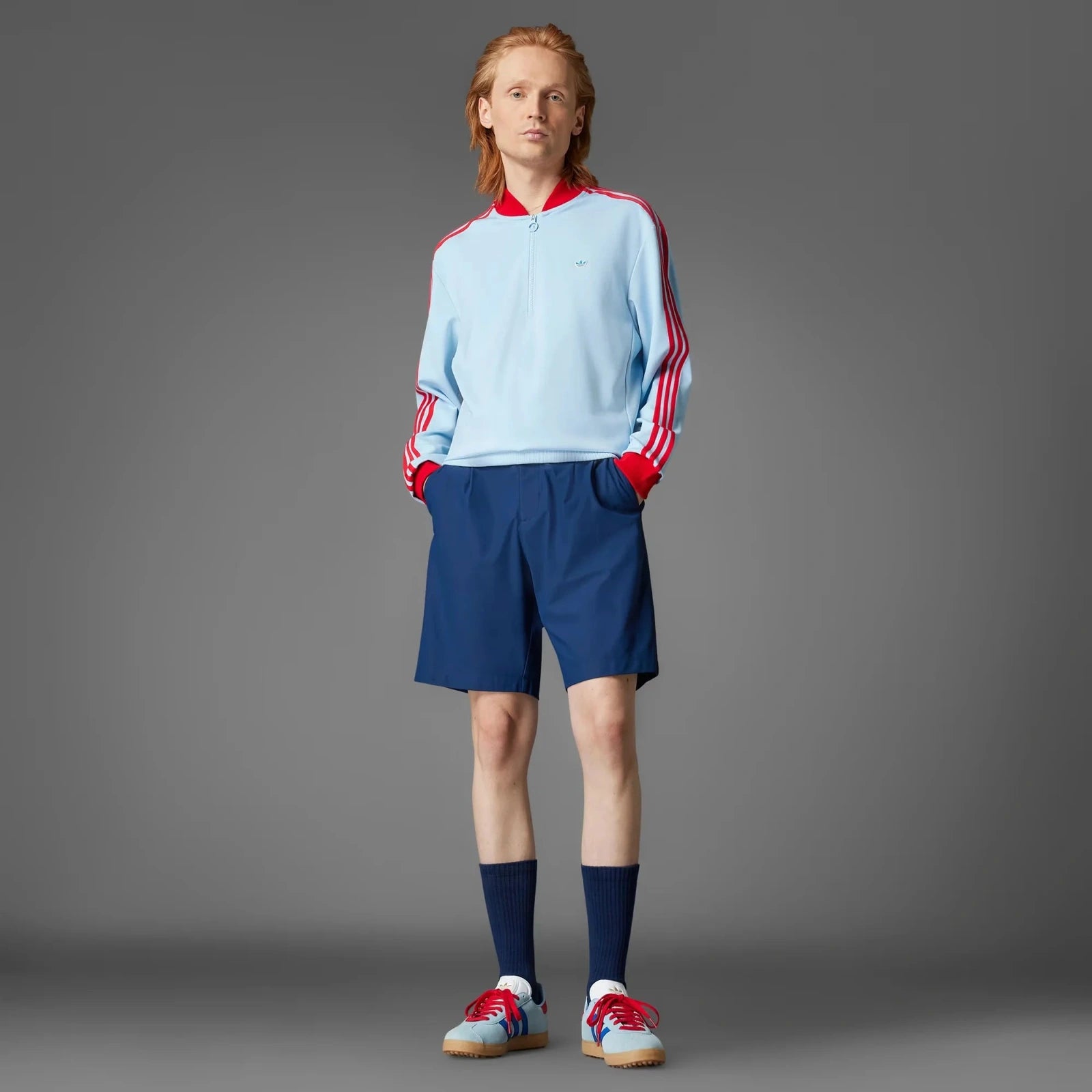 Adidas Originals Men Originals 3-Stripes 1/4 Zip Sweatshirt