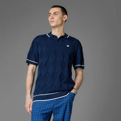 Adidas Originals Men Argyle Knit Polo Shirt