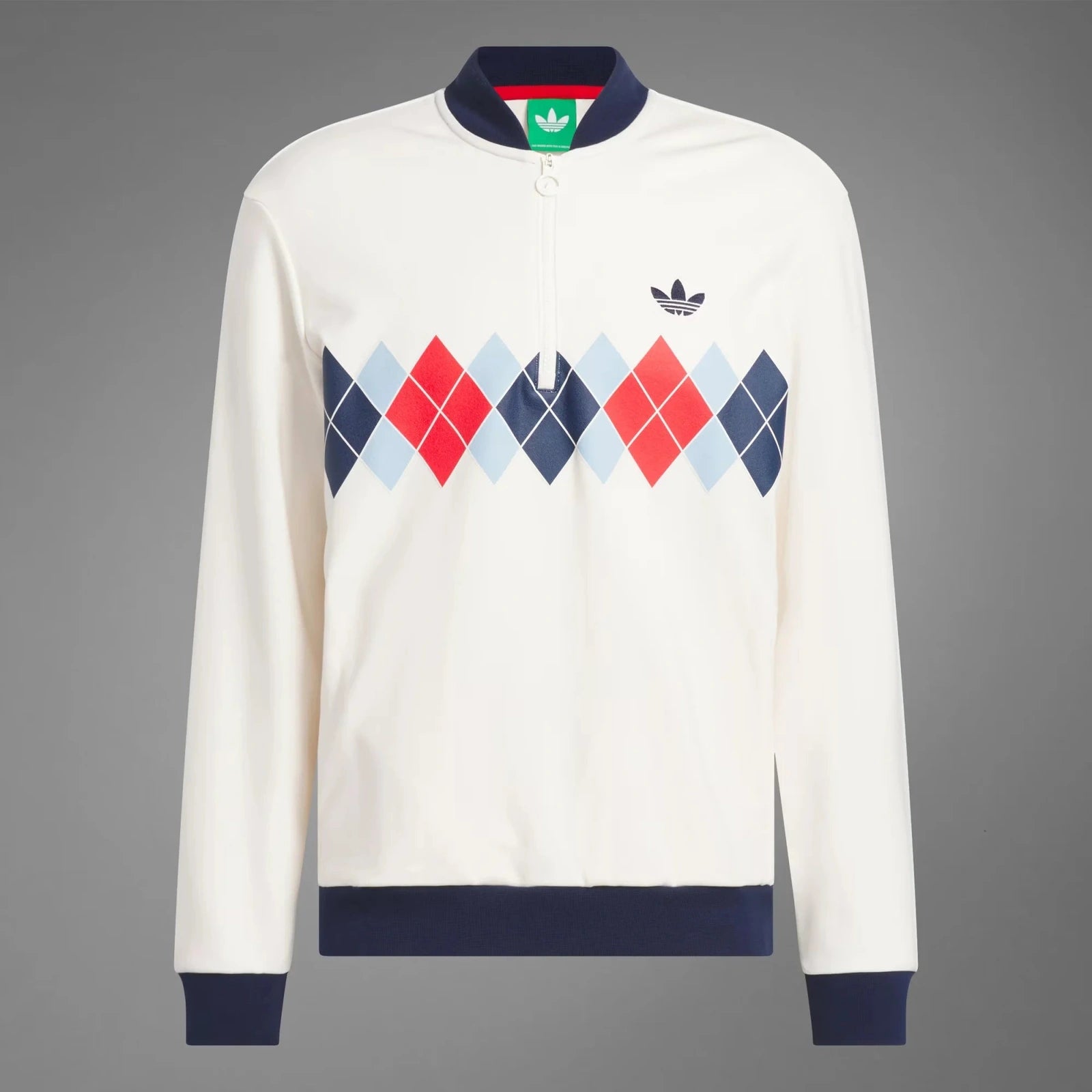 【HA 】 Adidas Originals Men Argyle Printed 1/4-Zip Sweatshirt – Par