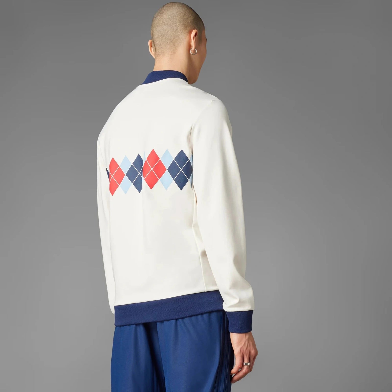 Adidas Originals Men Argyle Printed 1/4-Zip Sweatshirt