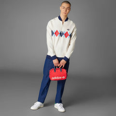 Adidas Originals Men Argyle Printed 1/4-Zip Sweatshirt