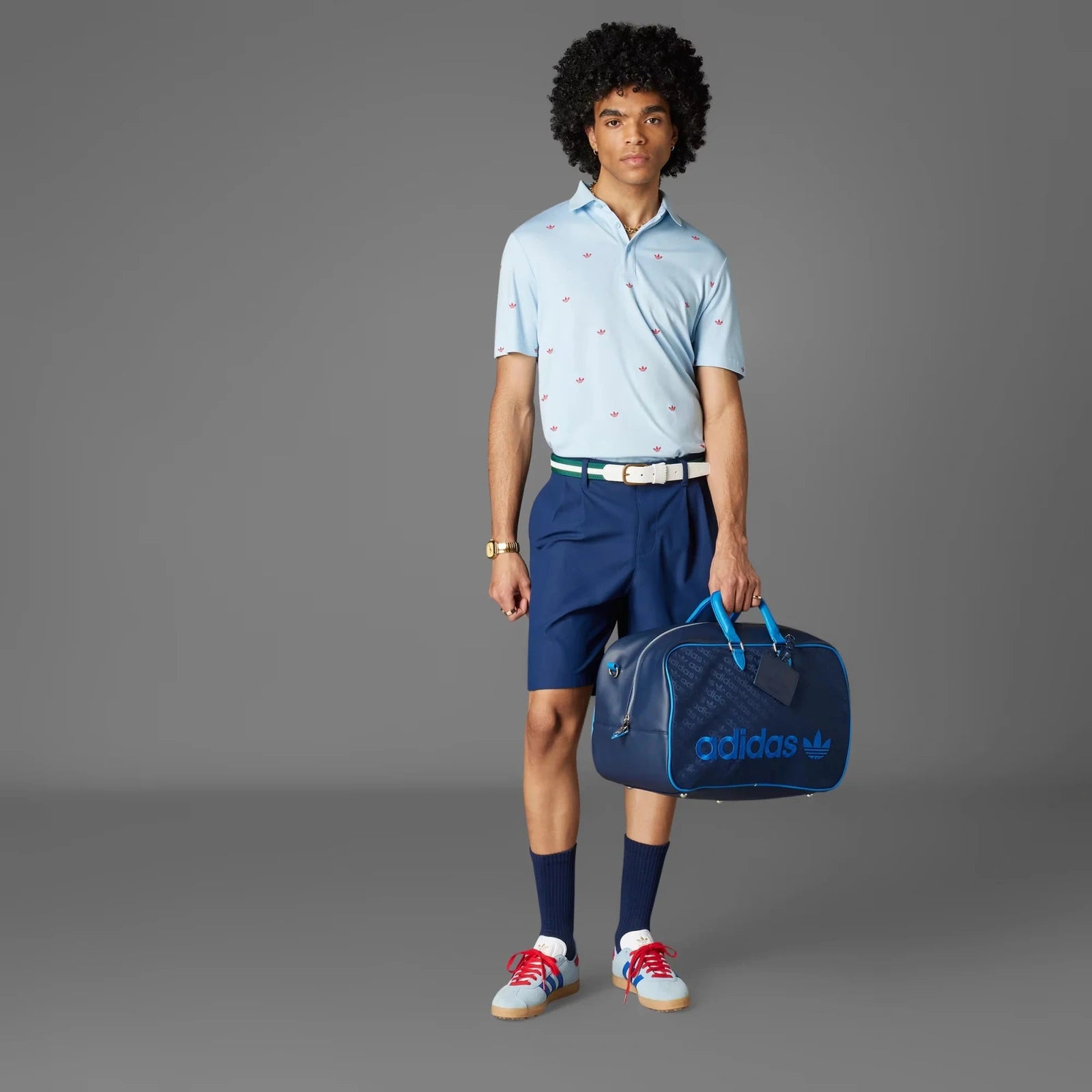 Adidas Originals Men Printed Trefoil Polo Shirt