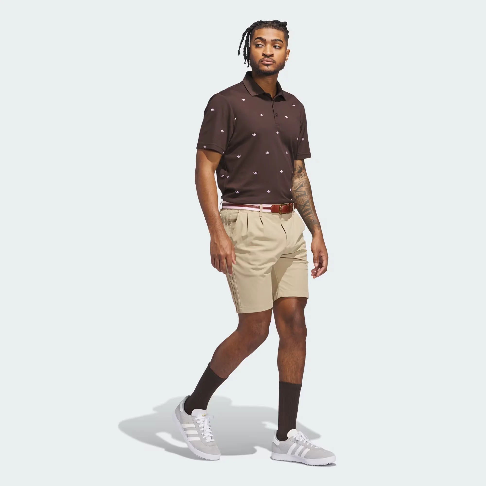 Adidas Men Originals Printed Trefoil Polo Shirt