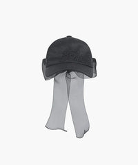 FAIRLIAR WOMEN SATIN ORGANZA RIBBON CAP