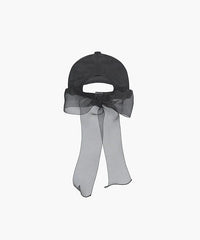 FAIRLIAR WOMEN SATIN ORGANZA RIBBON CAP