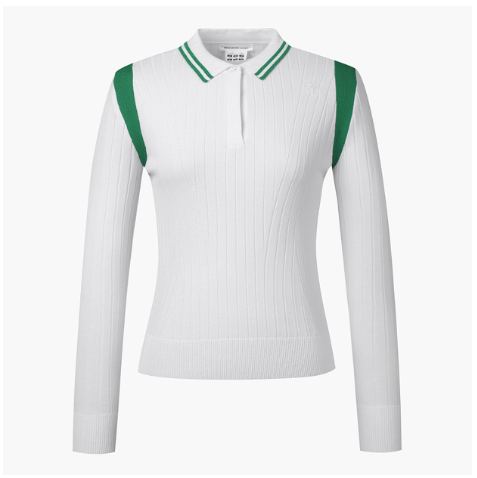 DESCENTE GOLF WOMEN'S RIBBED KNIT LONG SLEEVE WHITE