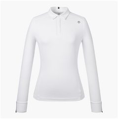 DESCENTE GOLF WOMEN'S POINT COLLAR LONG SLEEVE T-SHIRT WHITE