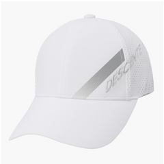 DESCENTE GOLF MEN'S HALF PERFORATED CAP WHITE ONE SIZE