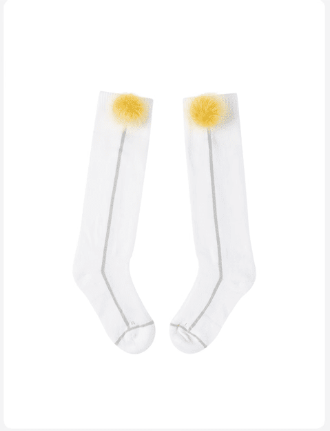 HONMA Women Fur Ball Contrast Golf Knee Socks