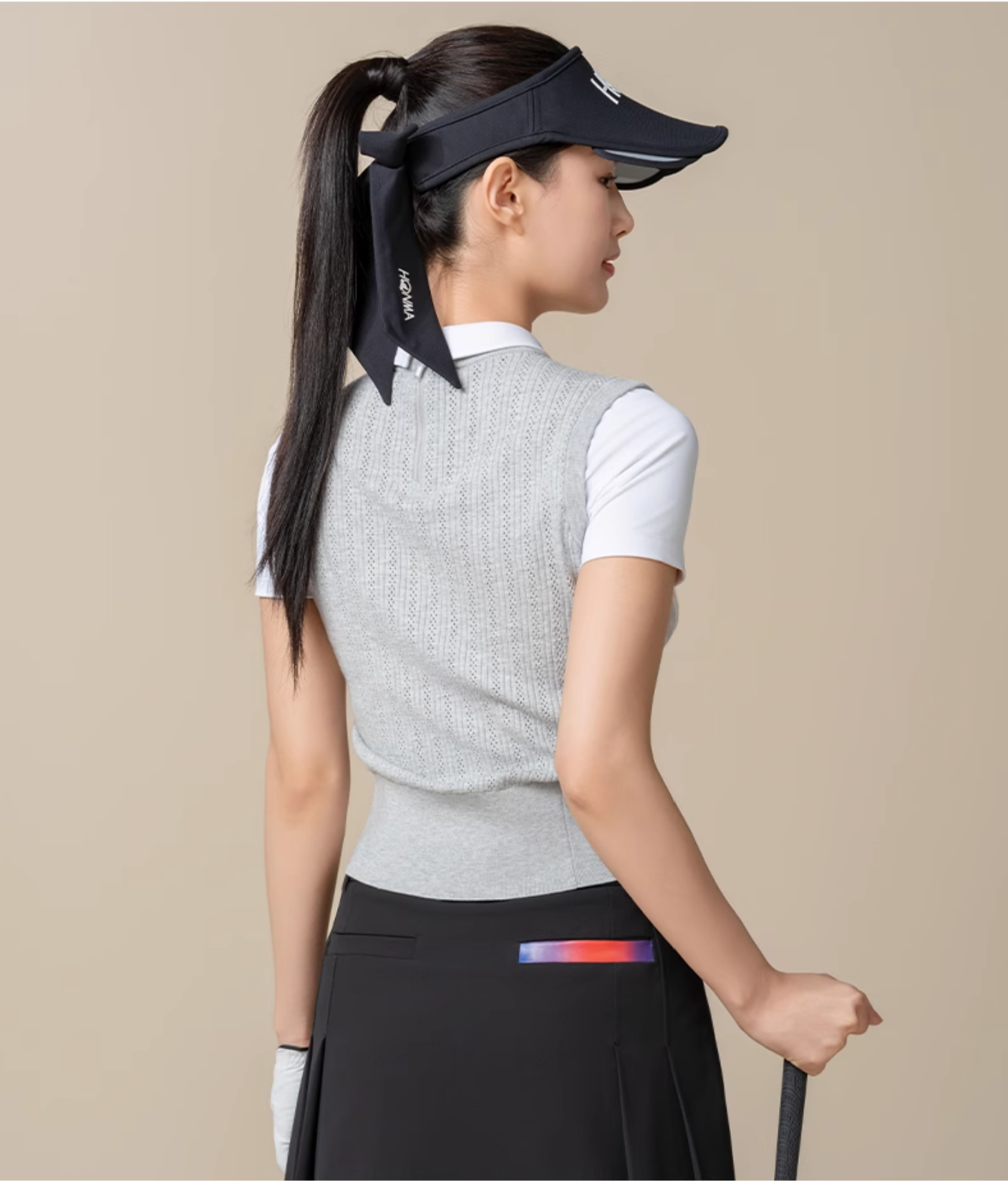 Honma Women Spring Argyle Knit Polo