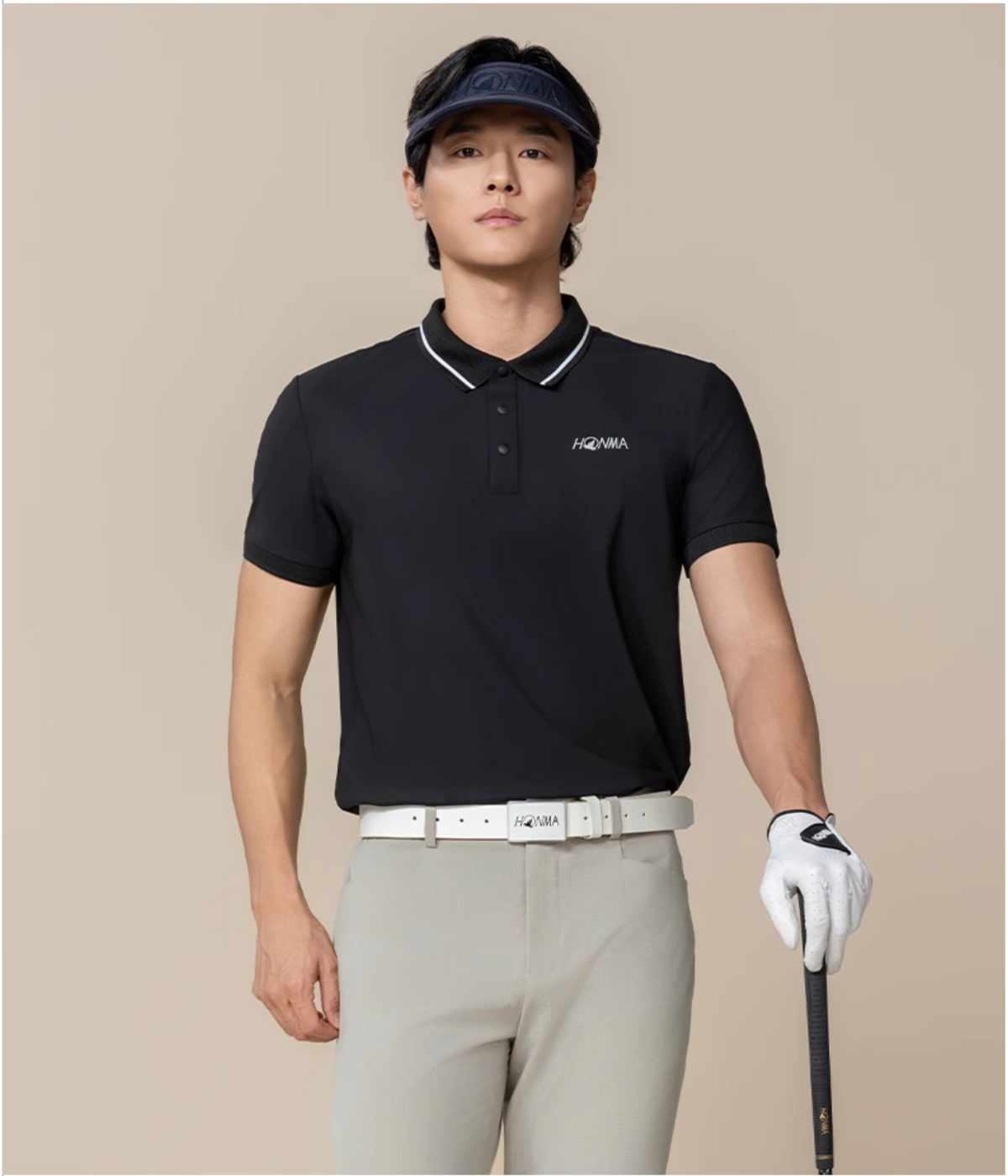 HONMA Men Spring Crease Resistant Short-Sleeve Polo