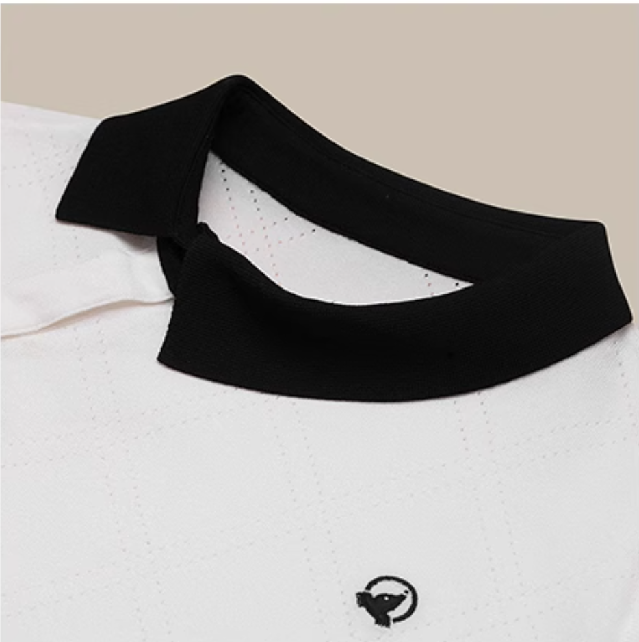 HONMA Women Spring Slanted Knit Short Sleeve Polo