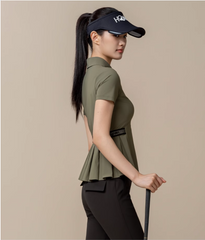 HONMA Women Pleated Short Sleeve Polo