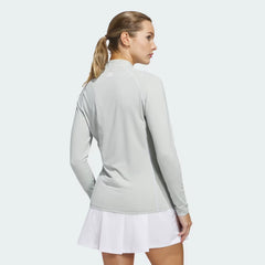 Adidas Women Ultimate365 Solid Quarter-Zip Mock Polo Shirt