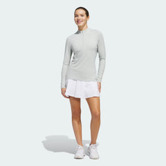 Adidas Women Ultimate365 Solid Quarter-Zip Mock Polo Shirt