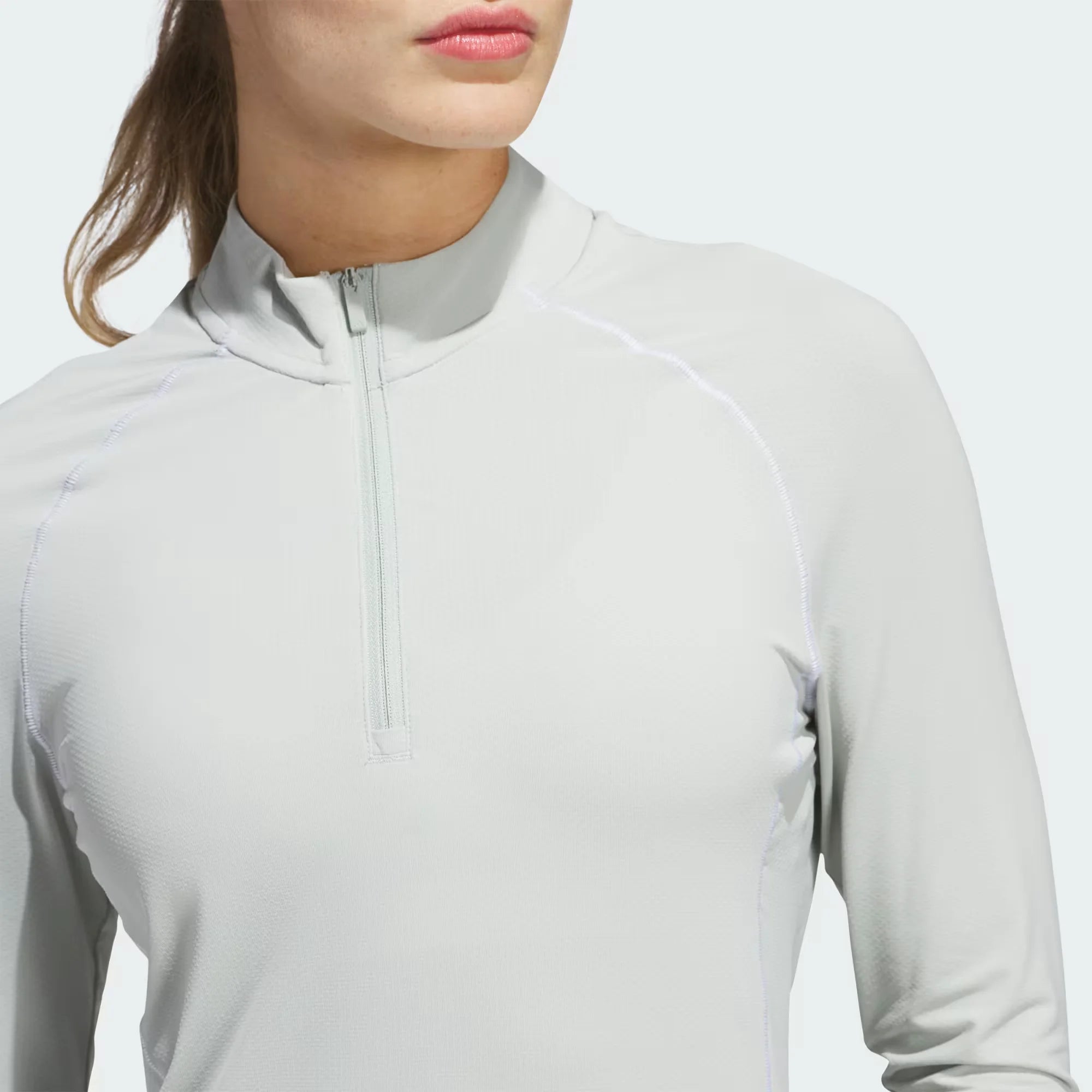 Adidas Women Ultimate365 Solid Quarter-Zip Mock Polo Shirt