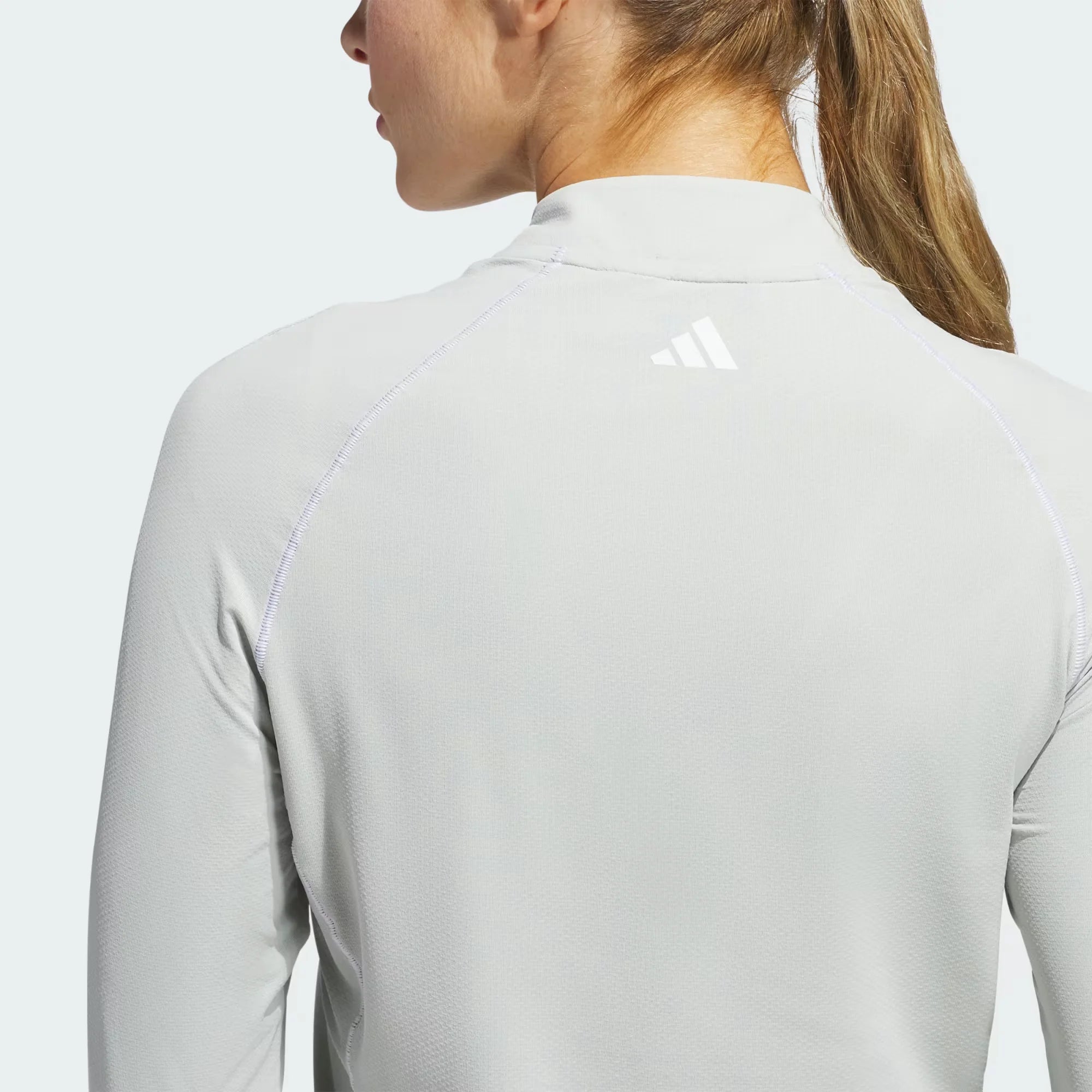 Adidas Women Ultimate365 Solid Quarter-Zip Mock Polo Shirt