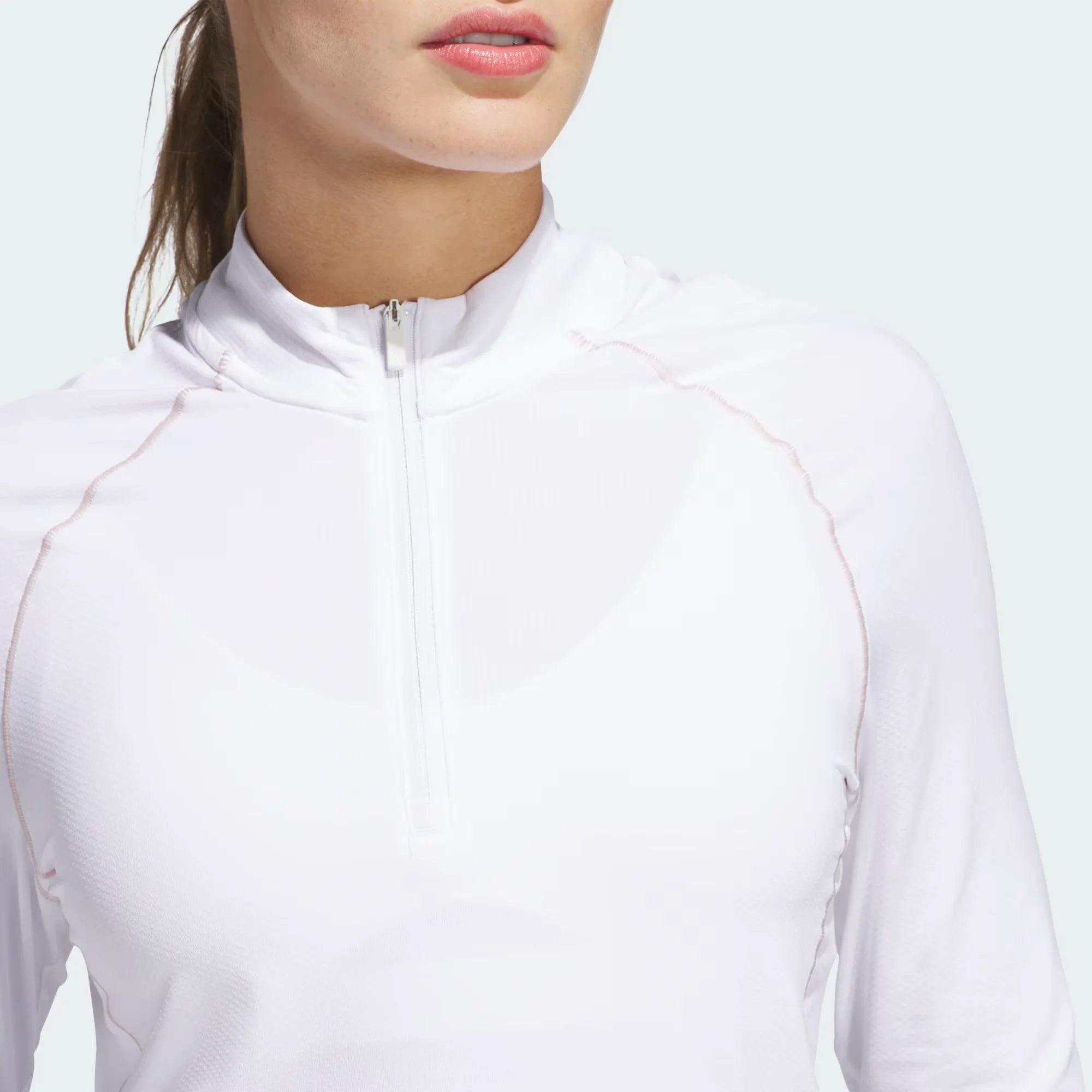 Adidas Women Ultimate365 Solid Quarter-Zip Mock Polo Shirt