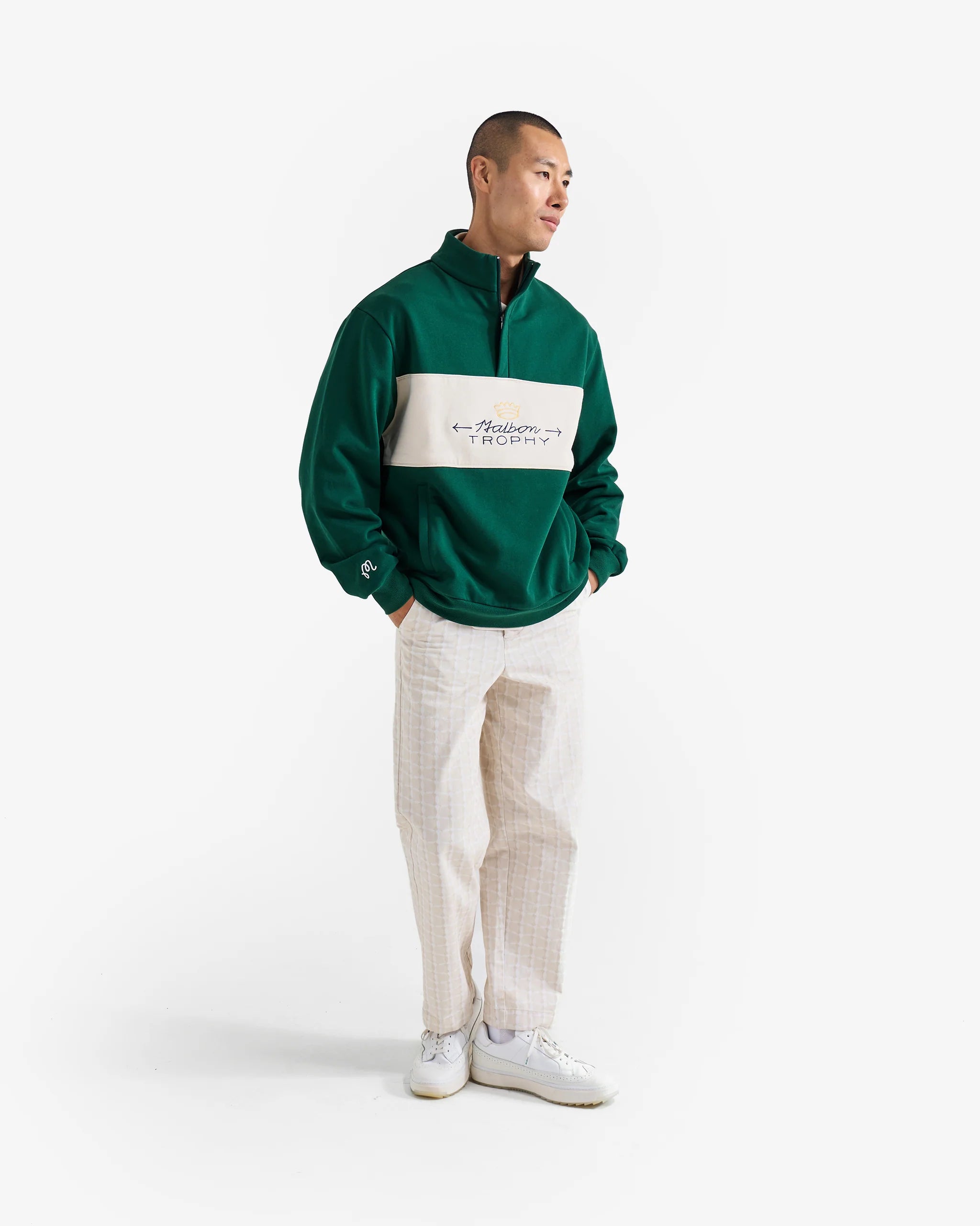 Malbon Golf Men Trophy Quarter Zip Fleece