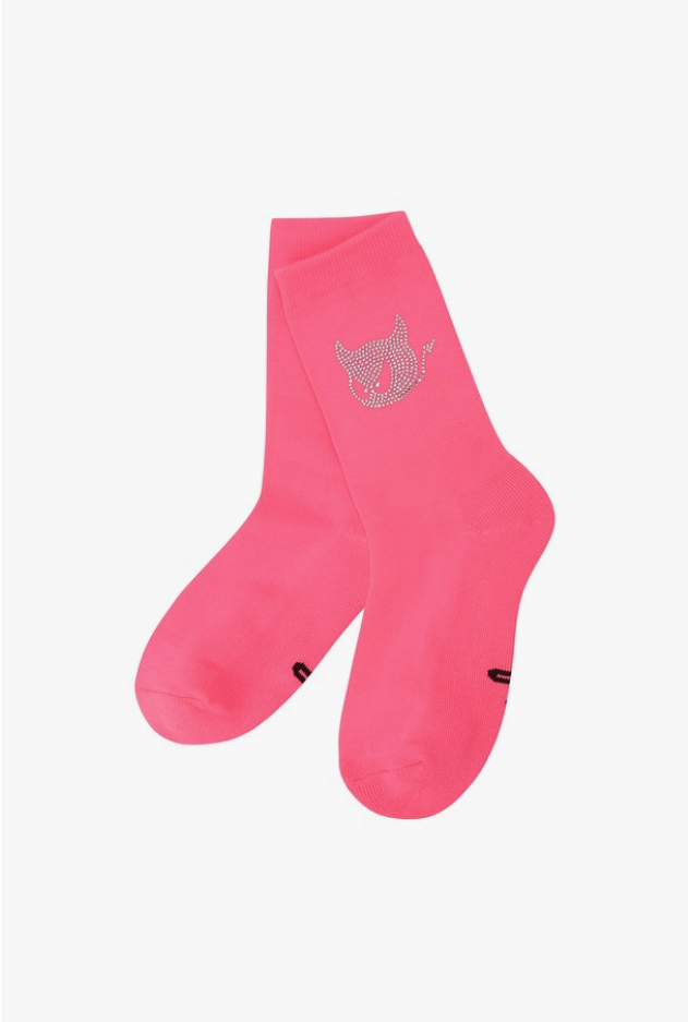 WAAC 23SS WOMEN SIGNATURE CRYSTAL SOCKS PINK ONE SIZE