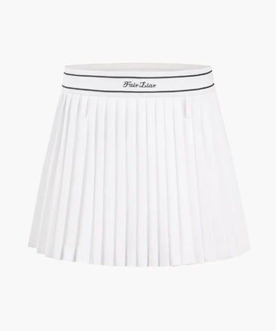 FairLiar 23SS Highwaist Pleats Skirt With Belt WHITE