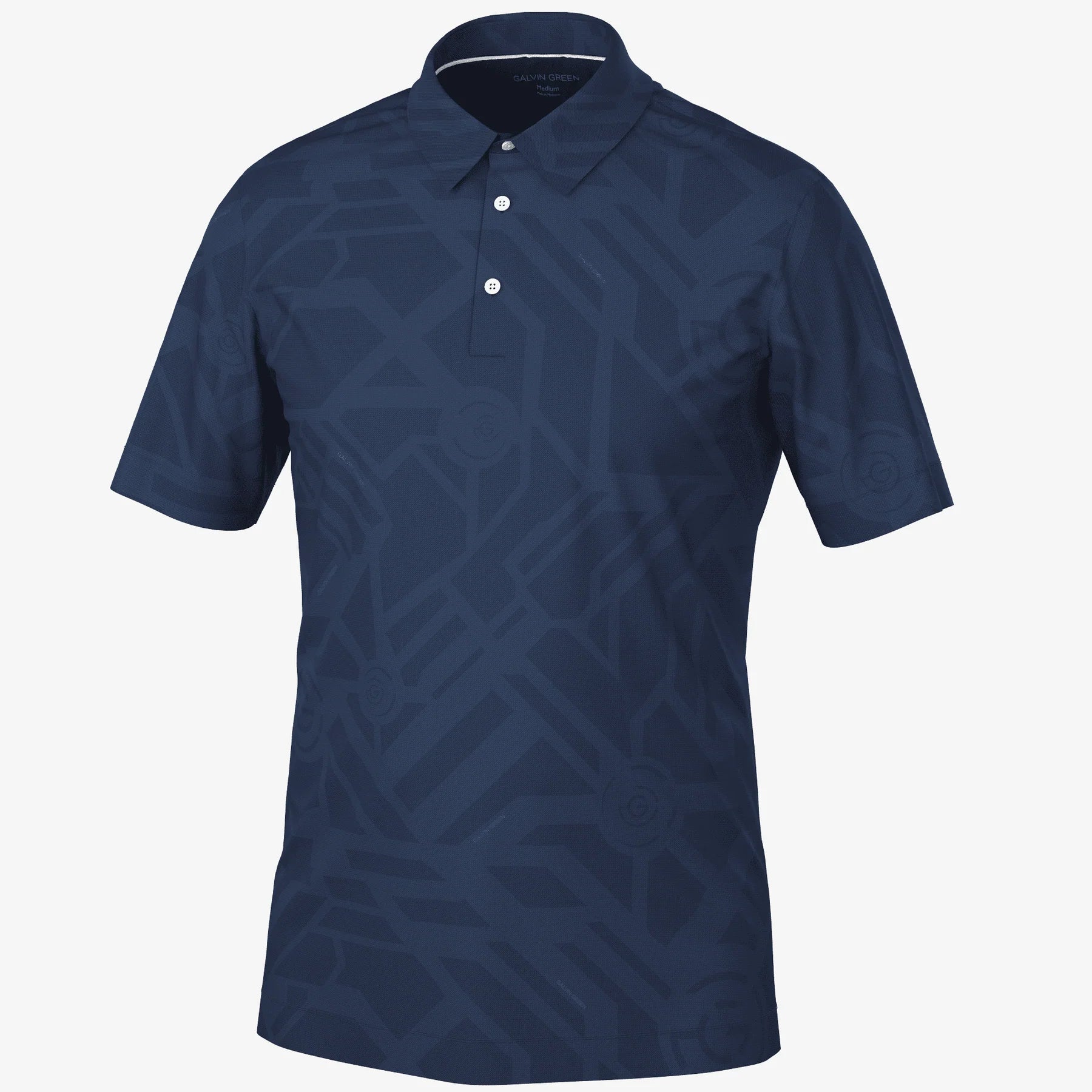 GALVIN GREEN MEN MAZE BREATHABLE SHORT SLEEVE SHIRT Navy