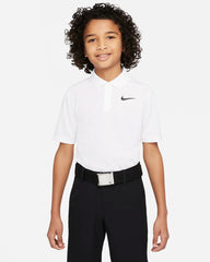 NIKE DRI-FIT VICTORY OLDER KIDS' (BOYS') GOLF POLO White Black