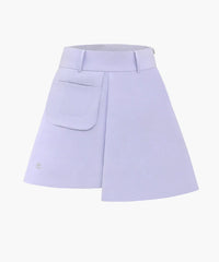 FAIRLIAR S22 WOMEN FLAP POCKET FLARE SKIRT LAVENDER